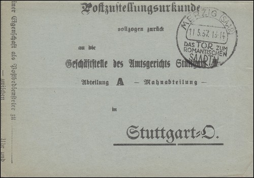 Postzustellungsurkunde mit sst - mit,