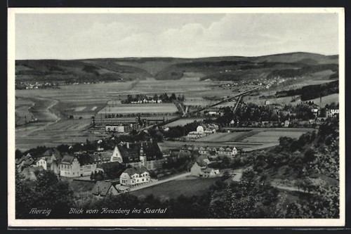 Merzig blick vom kreuzberg - ak, merzig,