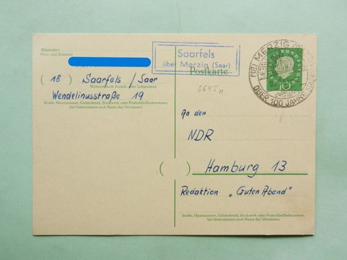 Bund heuss ganzsache landpost - bund,