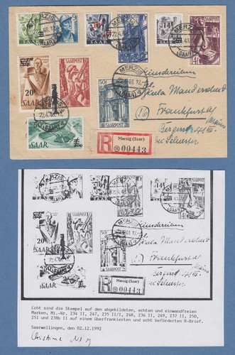 Saarland 1948 brief aus - r-brief,